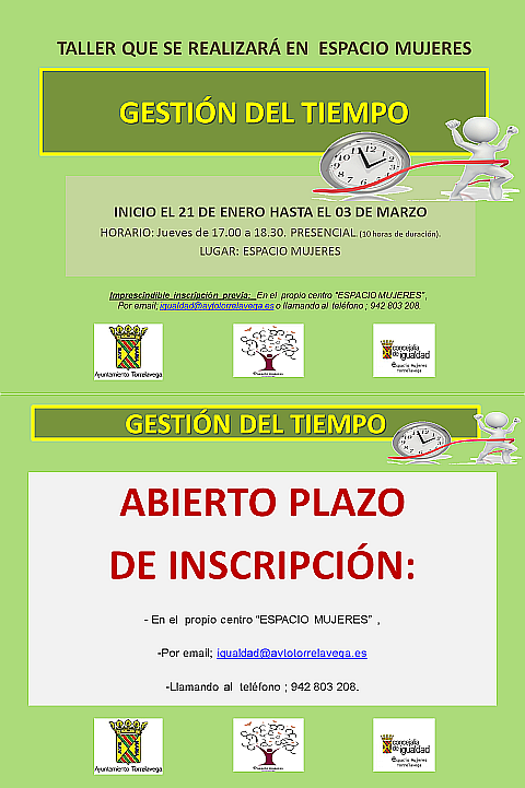 GESTIÓN DEL TIEMPO :: ABIERTO PLAZO DE INSCRIPCIÓN