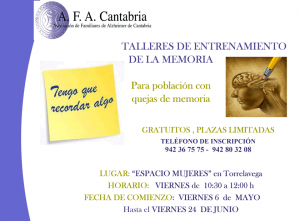 TALLERES DE ENTRENAMIENTO DE LA MEMORIA Para población con quejas de memoria